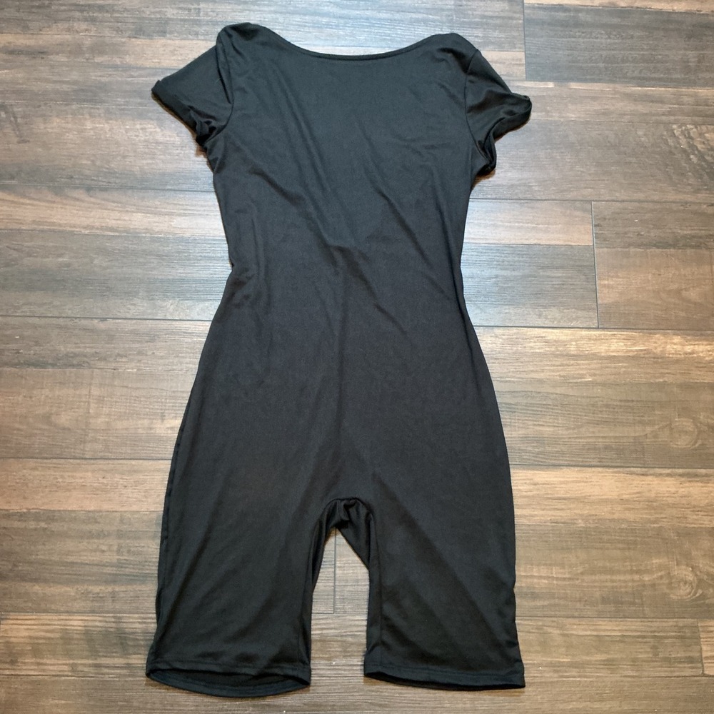 Intimately Free People Black Open Back Short Sleeve Romper Size S Athleisure